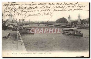 Paris Old Postcard General view of the Alexandre III bridge