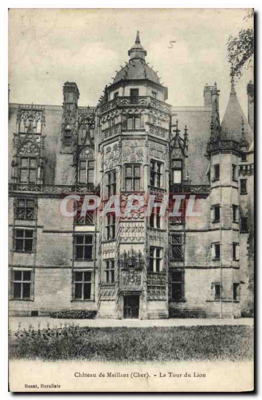Postcard Old Chateau Meillant Cher La Tour du Lion