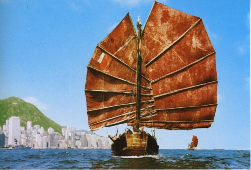 Hong Kong Hongkong China Chinese Junk Ship Boat Boats Postcard