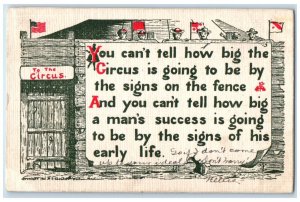 1907 The Circus Message Geneseo Naperville Illinois IL Posted Antique Postcard