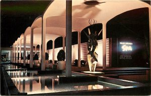 Postcard Mid-Century Modern Palm Springs Spa Mineral Baths, Night View Entrance