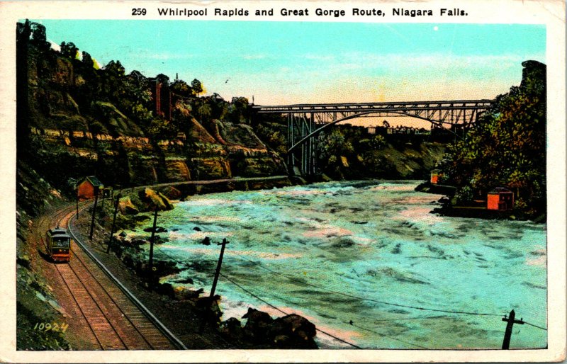 Whirlpool Rapids Great Gorge Route Niagara Falls NY Postcard used 1924