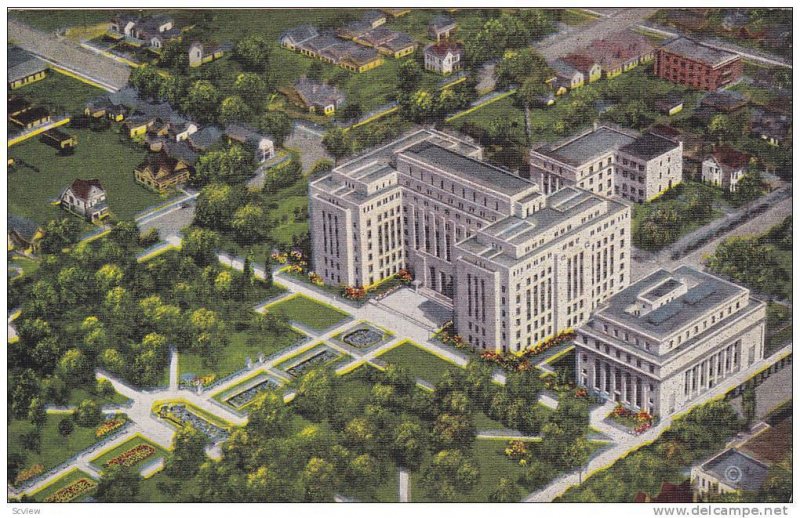 Aerial View of Court House, Birmingham, Alabama, 30-40s