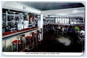 1960 Sleepy Valley Inn Bar Counter Warwick New York NY Vintage Unposted Postcard 