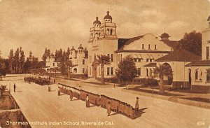 Sherman Institute Indian School Riverside California Postcard