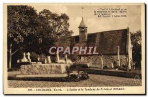 Old Postcard Cocherel L & # 39Eglise and the Tomb of the President Briand
