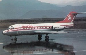 Brazil M-48 Fokker F-28 1000 in 1985 Sao Paulo Aircraft Plane Postcard