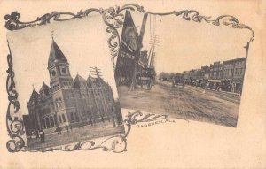 Gadsden Alabama Court House and Broad Street Vintage Postcard AA1160