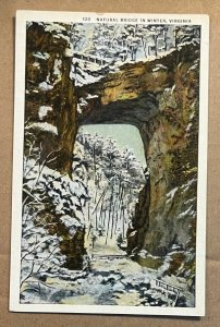 VINTAGE UNUSED POSTCARD NATURAL BRIDGE IN WINTER VA