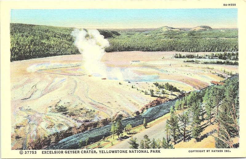 Postcard~Excelsior Geyser Crater~Yellowstone National Park~Wyoming~A96 