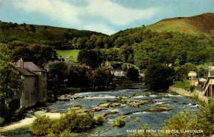 Wales Llangollen River Dee From The Bridge