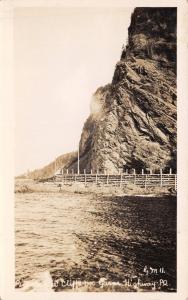 GASPE HIGHWAY QUEBEC CANADA~PICTURESQUE CLIFFS-H V HENDERSON REAL PHOTO POSTCARD