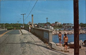 Weekapaug Rhode Island RI Misquamicut Bridge Swimmers Vintage Postcard