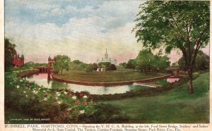 Vintage Postcard 1900's Bushnell Park Hartford Conn. Connecticut Pub By G Wright