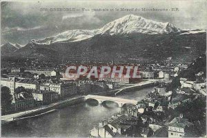 Old Postcard Grenoble General view and the steep Moucherotte