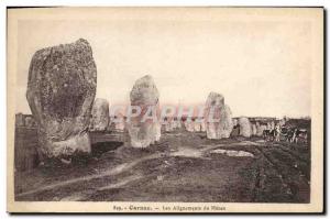 Old Postcard Dolmen Menhir Carnac Menec alignments Cows