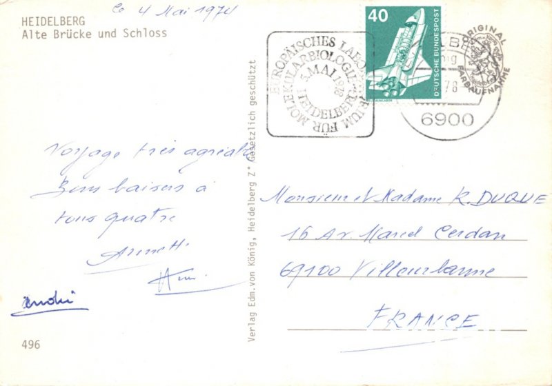 Postcard Modern HEIDELBERG
Alte und Schloss Brücke