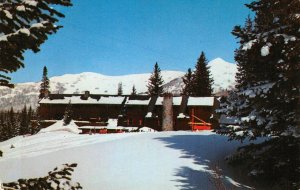 ALPINE ROSE LODGE Brighton, Utah Ski Lodge Winter c1950s Chrome Vintage Postcard