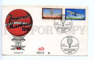 419183 GERMANY 1978 year Aircraft balloon PLANE First Day COVER
