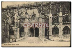 Old Postcard Bourges Cathedral Facade North
