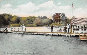 Danbury Connecticut~Boat Landing @ Lake Kenosia~People Under Canopy~c1910 PC