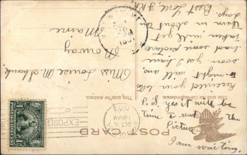 Norfolk VA Bank at Night c1910 Postcard