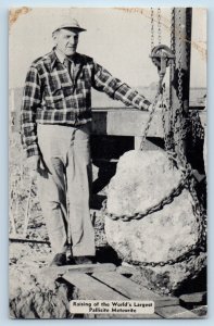 c1940s Raising World's Largest Pallisite Meteorite Greensburg Kansas KS Postcard