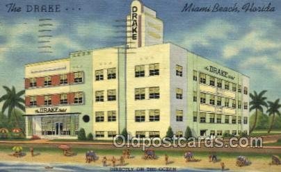 Miami Beach, FL USA The Drake 1950 light postal marking on front, postal used...