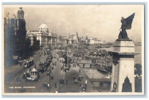 c1920's The Bund Street Dock View Shanghai China RPPC Photo Unposted Postcard 