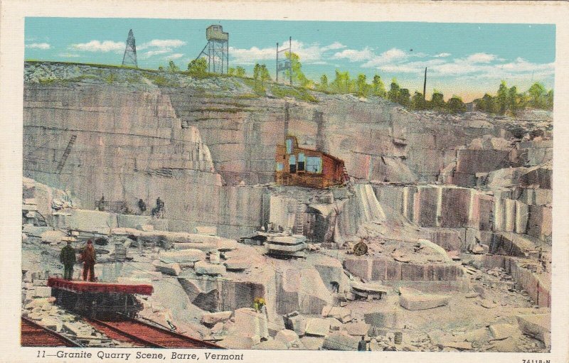 Vermont Barre Granite Quarry Scene Curteich sk4600