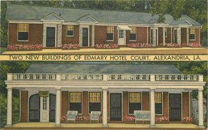 Alexandria Louisiana Edmary Hotel Court Apartments Teich linen Postcard 20-8296