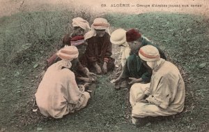 Vintage Postcard Alger L'Armiraute Group of People Costumes and Culture Algeria