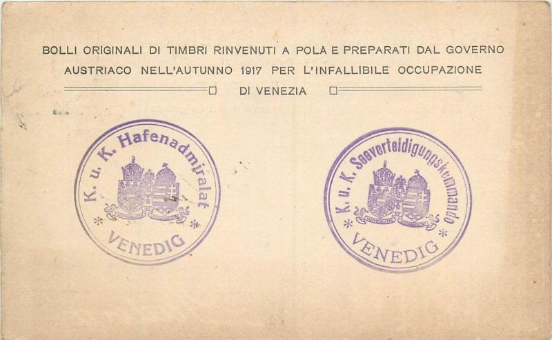 Austrian occupation original cancels found in Pula 1917 Italian Naval League