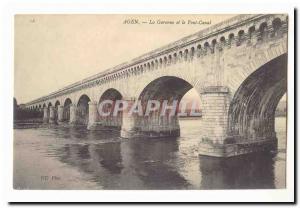 Agen Old Postcard The Garonne and the canal bridge