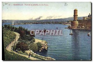 Postcard Old Port of Marseille Joliette seen Pharo
