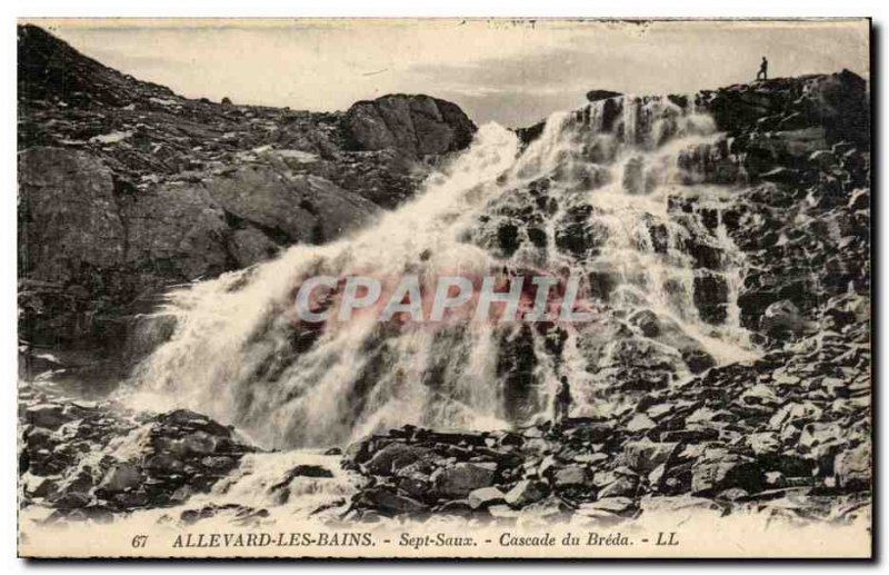 Old Postcard Allevard September Suax waterfall Breda