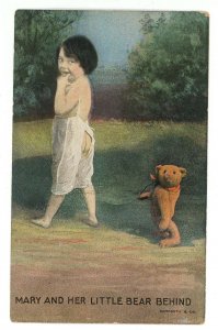 Teddy Bear - Mary and her little bear behind  (Bamforth)