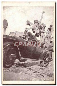 Postcard Old Automobile Road Incidents Cassis