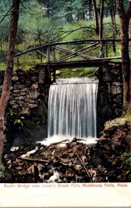 Massachusetts Middlesex Falls Rustic Bridge Over Lover's Brook Falls
