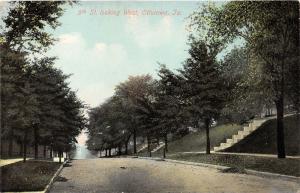 Ottumwa Iowa~5th Street Looking West~Steps Leading to Homes~1909 Postcard