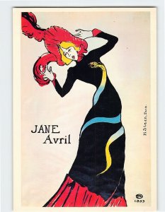 Postcard Jane Avril by Henri de Toulouse-Lautrec The Art Institute Chicago IL