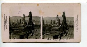 294327 1910 Caucasus Azerbaijan Bibi-Heybat oil fields STEREO PHOTO
