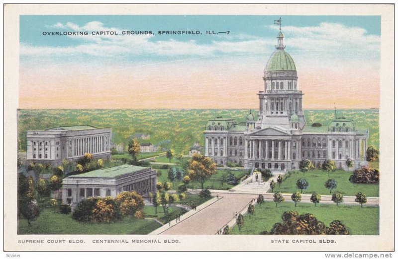 Aerial view showing Superme Court Bldg, Centennial Memorial Bldg.& The State ...