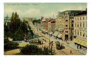 Norway - Christiania (now Oslo). Carl Johans Street  Pre-1925