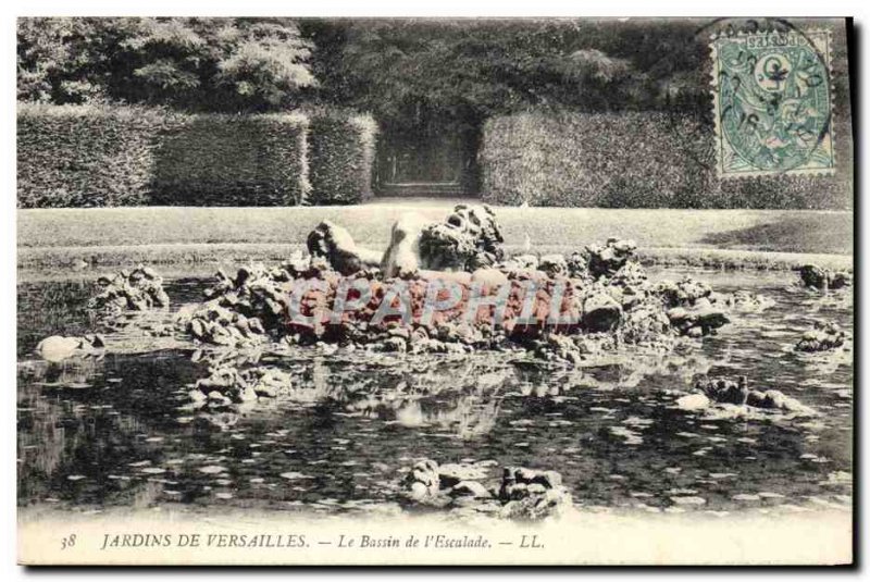Old Postcard From Versailles Basin & # 39Escalade