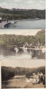 Boat Race at Queens Park Lake Brighton RPC & Antique 3x Postcard s