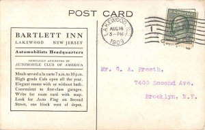 Lakewood New Jersey Bartlett Inn Vintage Postcard AA13527