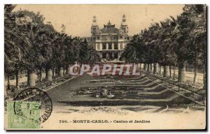 Old Postcard Monte Carlo Casino and Gardens