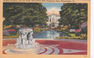 Pennsylvania Philadelphia Sunken Gardens and Lily Pond Horticulture Hall Fair...