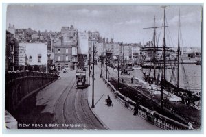 c1910 New Road & Quay Ramsgate Kent England Silverette Tuck Art Postcard